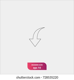 arrow icon in thin line, simple flat vector illustration for web site or mobile app