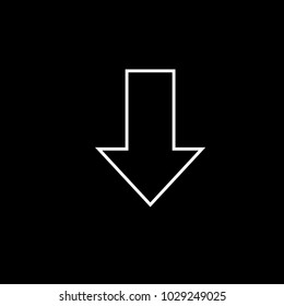 Arrow icon thin line vector isolated on black background. Trendy arrow icon in flat style. Template for app, ui and logo, vector illustration eps 10