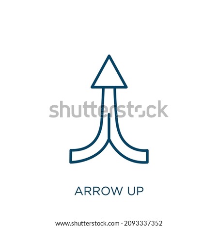arrow up icon. Thin linear arrow up outline icon isolated on white background. Line vector arrow up sign, symbol for web and mobile