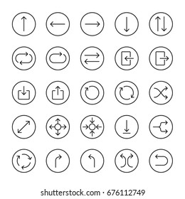 Arrow icon: thin monochrome icon set, black and white kit