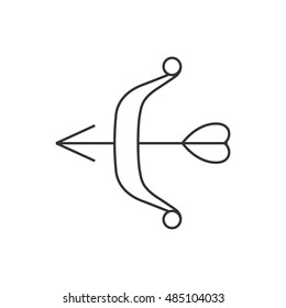 Arrow icon in thin outline style. Love Valentine cupid flirt