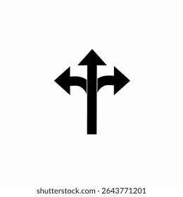 Arrow icon. three-way direction, make a choice, 3 arrows pointing in different directions, simple sign. vector illustration