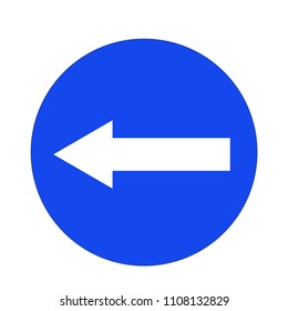 Arrow icon traffic blue left