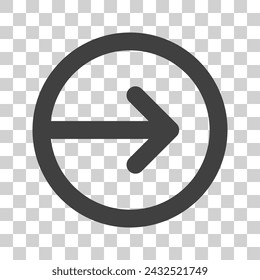 Arrow icon. Transparent background. Curved arrow icon