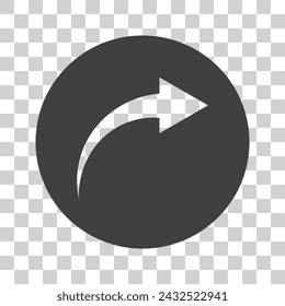Icono de flecha. Fondo transparente. Icono de flecha curva