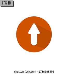 Pfeil nach oben Symbol im trendigen Flachdesign
