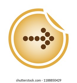 Arrow Icon in trendy flat style isolated on gold background. Vector illustration, EPS10.
