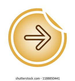 Arrow Icon in trendy flat style isolated on gold background. Vector illustration, EPS10.