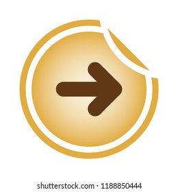 Arrow Icon in trendy flat style isolated on gold background. Vector illustration, EPS10.
