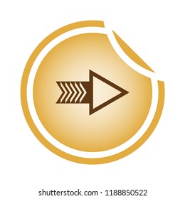 Arrow Icon in trendy flat style isolated on gold background. Vector illustration, EPS10.
