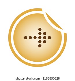Arrow Icon in trendy flat style isolated on gold background. Vector illustration, EPS10.