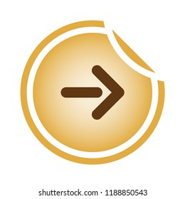 Arrow Icon in trendy flat style isolated on gold background. Vector illustration, EPS10.