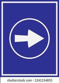Arrow Icon in trendy flat style isolated on blue background.