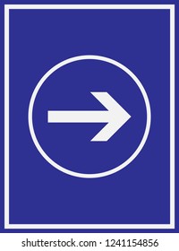 Arrow Icon in trendy flat style isolated on blue background.