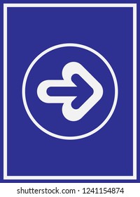 Arrow Icon in trendy flat style isolated on blue background.