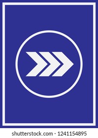 Arrow Icon in trendy flat style isolated on blue background.