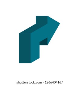 arrow icon in trendy flat style, arrow isometric icon 