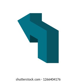 arrow icon in trendy flat style, arrow isometric icon 
