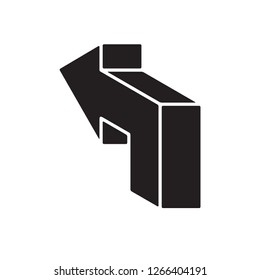 arrow icon in trendy flat style, arrow isometric icon 