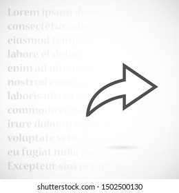 Arrow Icon in trendy flat style isolated on grey background. Arrow symbol for your web site design, logo, app, UI. Vector illustration, EPS10.