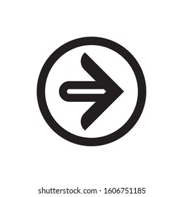 Arrow Icon in trendy flat style with round border. Arrow symbol for your logo or app UI. Vector illustration.