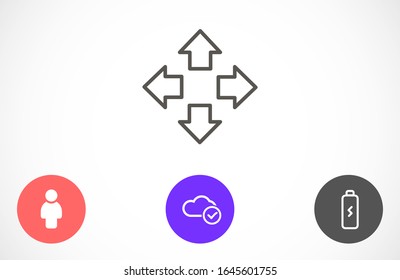 Arrow Icon in trendy flat style isolated on grey background. Arrow symbol for your web site design, logo, app, UI. Vector illustration, EPS10.