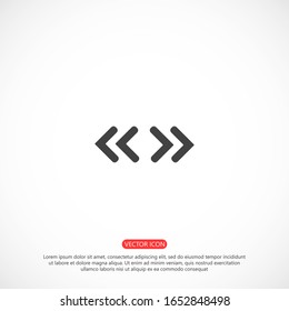 Icono de flecha en estilo plano moderno aislado en fondo gris. 