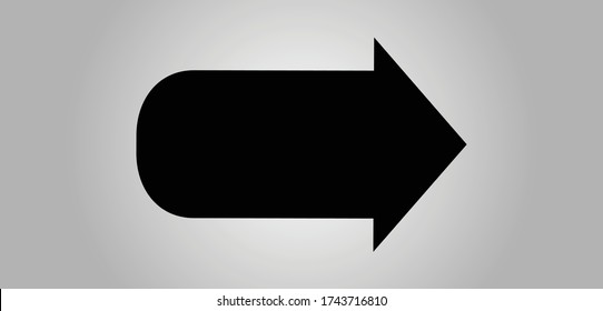 Icono de flecha en estilo plano de moda aislado en fondo gris.señalización de flecha derecha, símbolo de flecha para el diseño de su sitio web, logotipo, aplicación, interfaz de usuario. Ilustración del vector, EPS10.