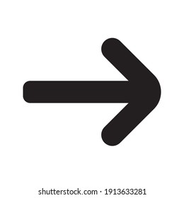Icono de flecha en estilo plano de moda aislado en fondo blanco. Símbolo de flecha para el diseño del sitio web, logotipo, aplicación, interfaz de usuario. Ilustración del vector, EPS10.