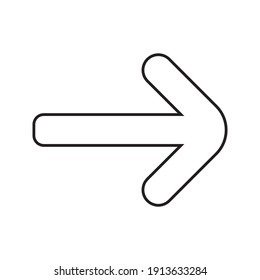 Icono de flecha en estilo plano de moda aislado en fondo blanco. Símbolo de flecha para el diseño del sitio web, logotipo, aplicación, interfaz de usuario. Ilustración del vector, EPS10.