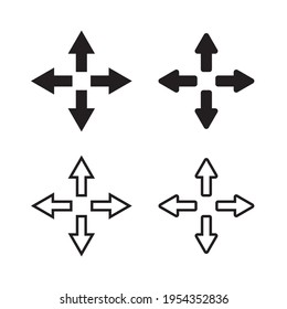 Icono de flecha en estilo plano de moda