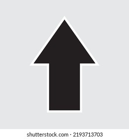 Icono de flecha en estilo plano de moda aislado en fondo gris. Símbolo de flecha para el diseño del sitio web, logotipo, aplicación, interfaz de usuario. Ilustración del vector