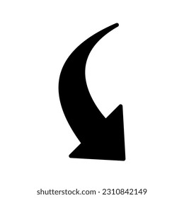 Arrow Icon in trendy flat style isolated color editable