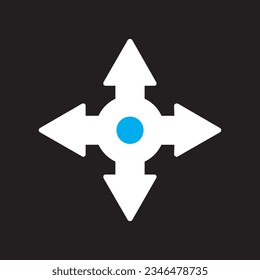 Arrow Icon in trendy flat style isolated on black background. Arrow symbol for your web site design, logo, app, UI.. Eps 10 vector illustration.