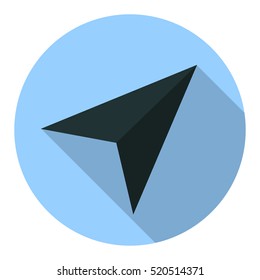 Arrow Icon in trendy flat style isolated on blue background.