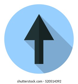 Arrow Icon in trendy flat style isolated on blue background.