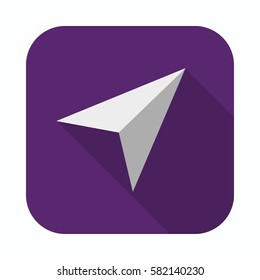 Arrow Icon in trendy flat style isolated on blue background.