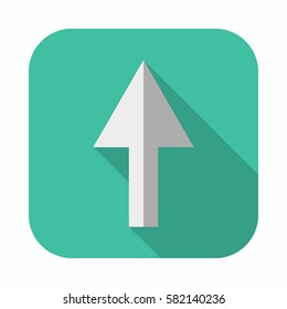 Arrow Icon in trendy flat style isolated on blue background.