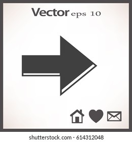 Icono de flecha en estilo plano de moda aislado. Símbolo de flecha para el diseño del sitio web, logotipo, aplicación, interfaz de usuario. Ilustración del vector, EPS10.
