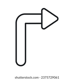 Pfeilsymbol im trendigen Stil einzeln auf weißem Hintergrund