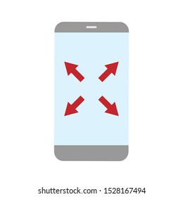 Arrow icon in trendy Icon vector. Smartphone White background Mobile concept and web design