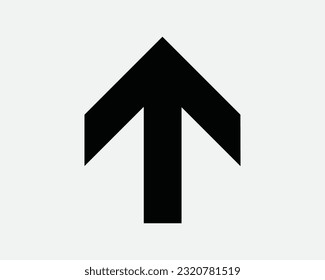 Icono de flecha arriba. Cargar hacia arriba Avance hacia delante Avance sobre Ruta de la ruta Navegación Símbolo blanco negro Material gráfico de la ilustración Vector EPS