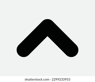 Up Arrow Icon. Upwards Forward Straight Above North Point Pointer Navigation Direction Sign. Caret Symbol Vector Graphic Illustration Clipart Cricut