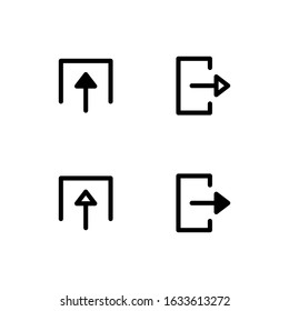 Arrow icon as user interface. With outline and glyph style