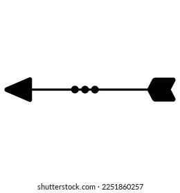 Pfeilsymbol, Vektorgrafik. Bogenschützenbildzeichen. Pfeilsymbol oder Logo.