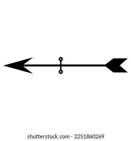 Pfeilsymbol, Vektorgrafik. Bogenschützenbildzeichen. Pfeilsymbol oder Logo.