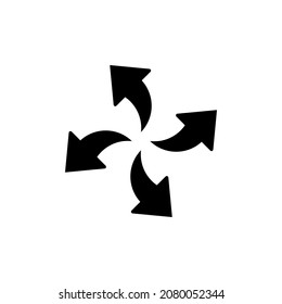 arrow icon vector black color on white background