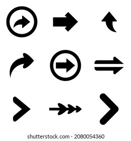 arrow icon vector black color on white background
