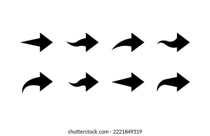Pfeilsymbol. Vektorpfeil. Schwarzer Pfeil für die Seite. Vektorgrafik.	