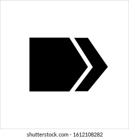 Arrow icon. Vector black arrow on a white background.
